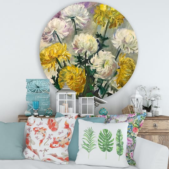Designart - White and Golden Daisies